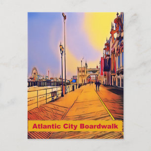 Cartão Postal Atlantic City Boardwalk Pop Art