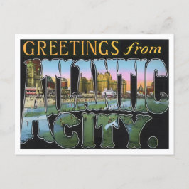 Cartão Postal Atlantic City, New Jersey Vintage Big Letters