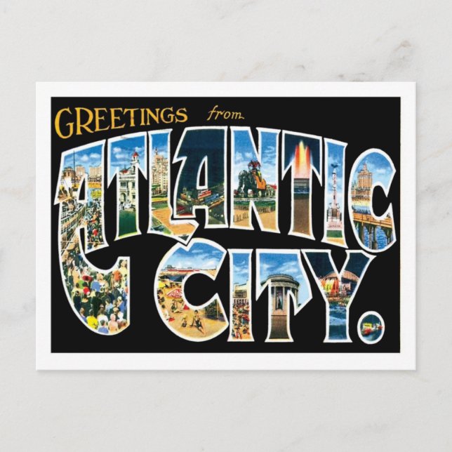 Cartão Postal Atlantic City, Nova Jersey, EUA (Frente)