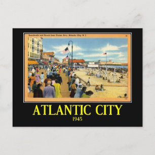 Cartão Postal Atlantic City, Nova Jersey, Vintage