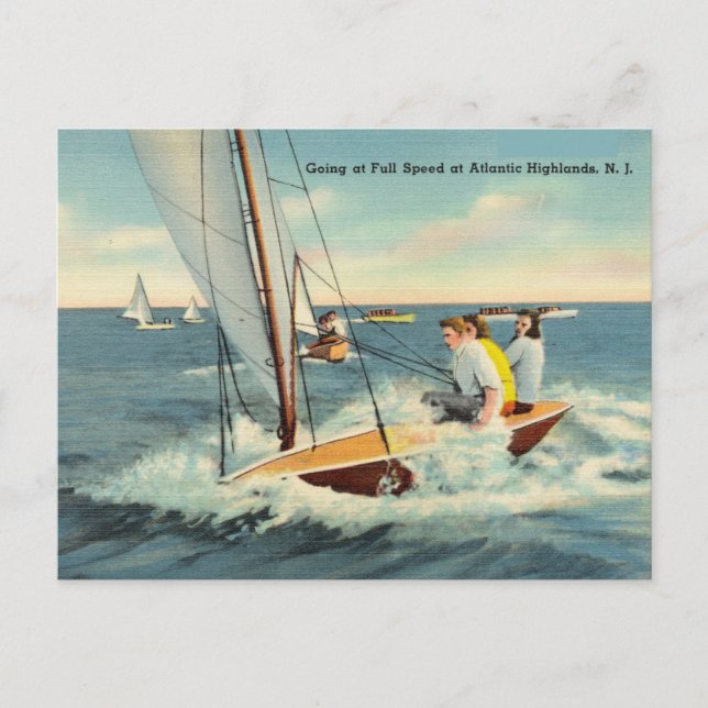 Cartão Postal Atlantic Highlands, Nova Jersey (Frente)
