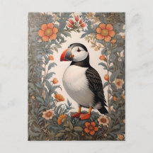 Atlantic Puffin William Morris Inspirou Floral