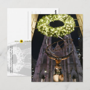 Cartão Postal Atlas & Catedral de St. Patrick, Natal, NYC -