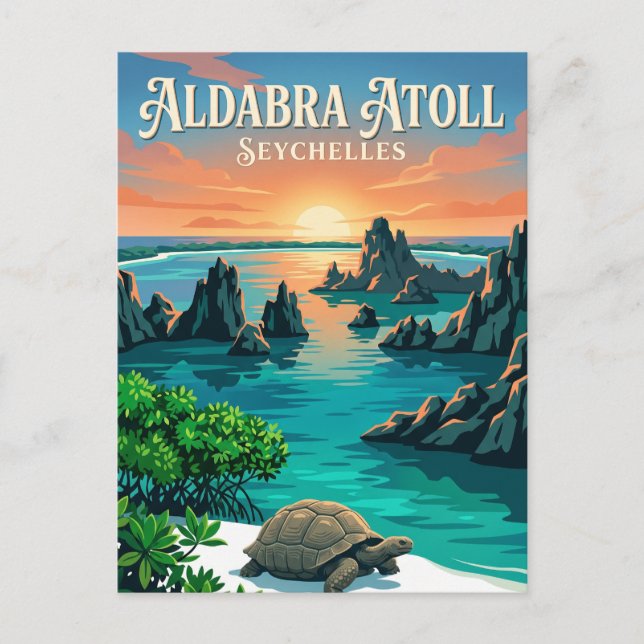 Cartão Postal Atol de Aldabra Seicheles (Frente)