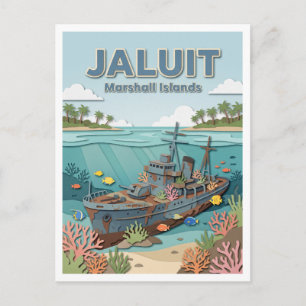 Cartão Postal Atol Jaluit Naufrágios da Segunda Guerra Mundial I