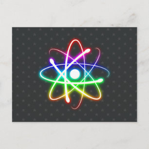 Cartão Postal Atom de brilho colorido - Cartão-postal de saudaçõ