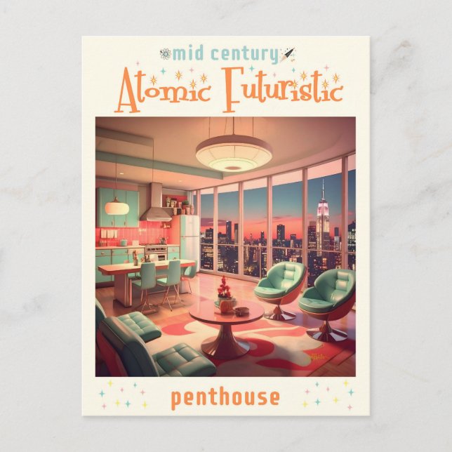 Cartão Postal Atomic Futuristic Penthouse Apartment (Frente)