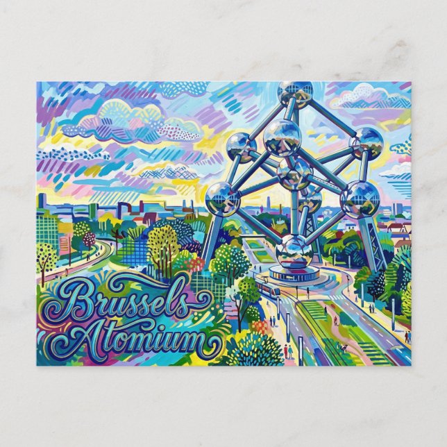 Cartão Postal Atomium Bélgica (Frente)