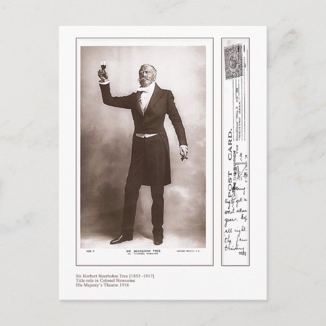 Cartão Postal Ator Herbert Beerbohm Tree (Frente)