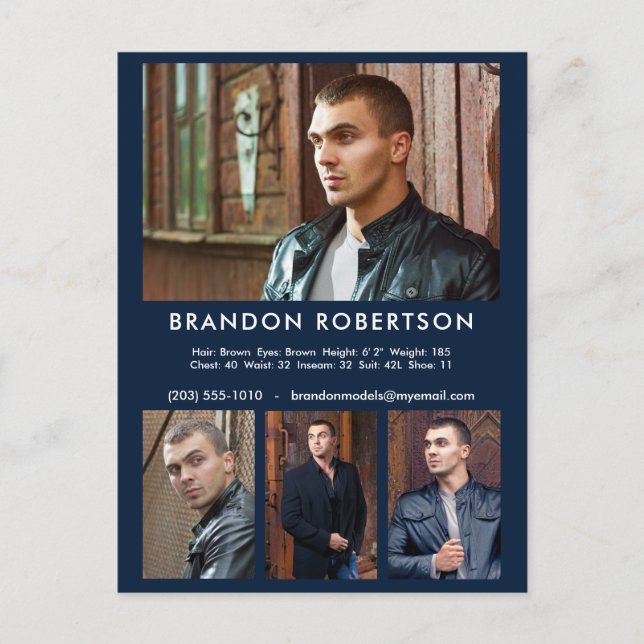 Cartão Postal Ator Model 4 Photo Comp/Zed Modelo Promocional (Frente)