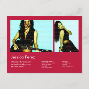 Cartão Postal Ator & Modelo 2 Fotografar Comp. Vermelho