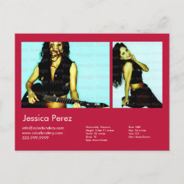 Cartão Postal Ator & Modelo 2 Fotografar Comp. Vermelho