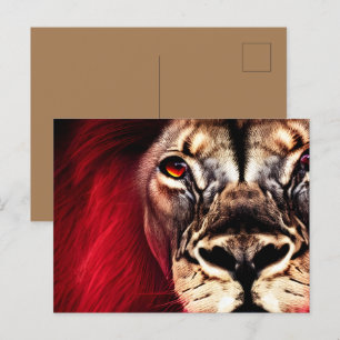 Cartão Postal Atordoamento da feroz Wilderness - Leão Masculino