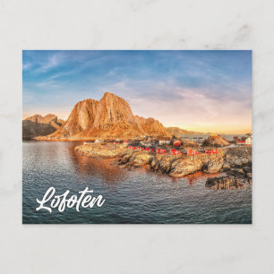 Cartão Postal Atordoamento Do Sol Sobre Lofoten, Noruega