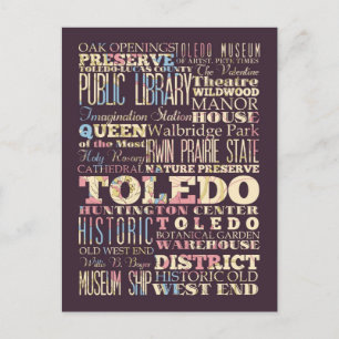 Cartão Postal Atrações e locais famosos de Toledo, Ohio.