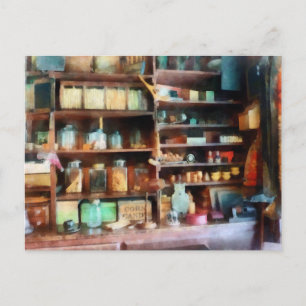 Cartão Postal Atrás do balcão na Loja Geral