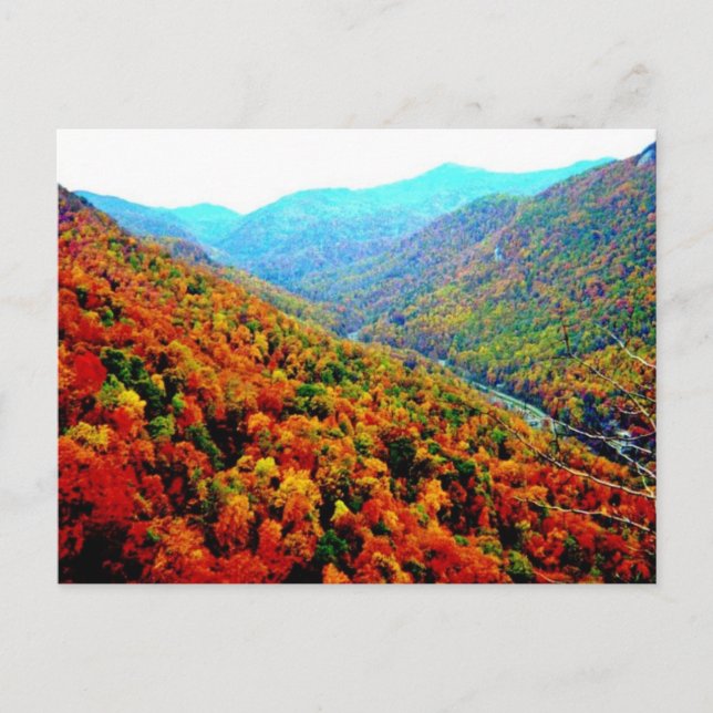 Cartão Postal Através Da Cordilheira De Smokey (Frente)