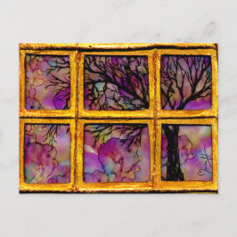 Cartão Postal Através da Minha Janela - Árvore em Plano de Fundo