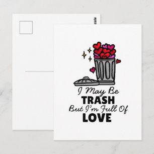 Cartão Postal Atributo de Amor de Lixo Fofo Hilário do Dia dos N