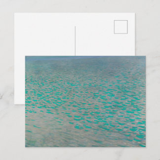 Cartão Postal Attersee, pintura de paisagem costeira, Gustav Kli