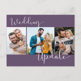 Cartão Postal Atualização de casamento 3 Adiamento de foto roxa