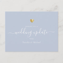 Cartão Postal Atualização de Casamento Elegante Roteiro Dourado