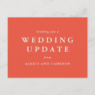 Cartão Postal Atualização de casamento muda a data coral