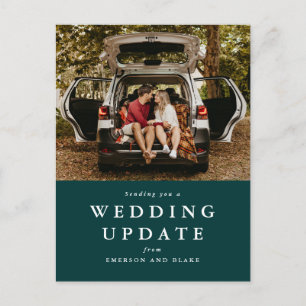 Cartão Postal Atualização de casamento muda a data foto verde