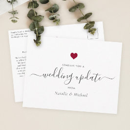 Cartão Postal Atualização do Casamento Adiado Elegante Roteiro C