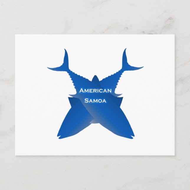 Cartão Postal Atum Samoa Americano (azul) (Frente)