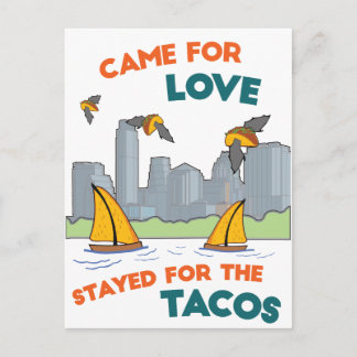 Cartão Postal ATX: Veio por amor/ficou para os Tacos