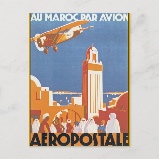 Cartão Postal Au Maroc Par Avion (Frente)