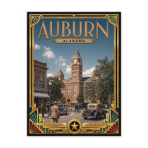Auburn Alabama Arte Deco Vintage Idade Dourada