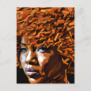 Cartão Postal Auburn Queen Orange Brown Hair Black Melanin Afro