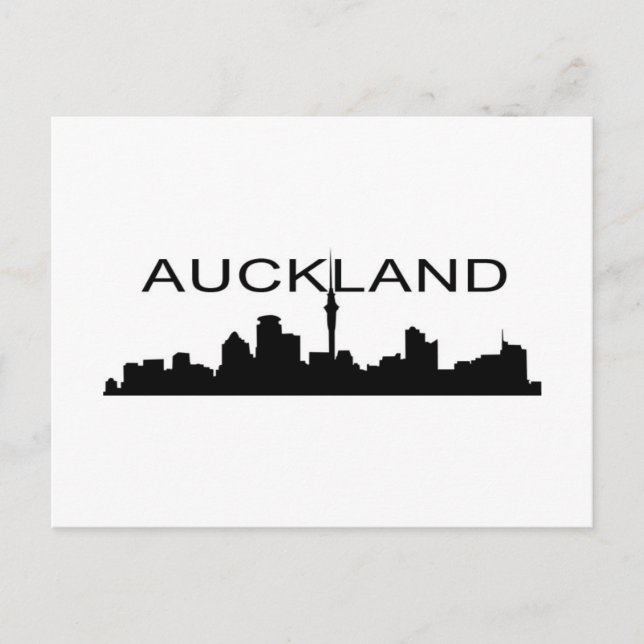 Cartão Postal Auckland em Silhouette (Frente)