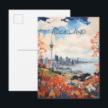 Cartão Postal Auckland New Zealand Travel Art City Aesthetic<br><div class="desc">Auckland New Zealand Travel Art City Aesthetic</div>