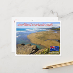Cartão Postal Auckland - Praia de Muriwai - Nova Zelândia -