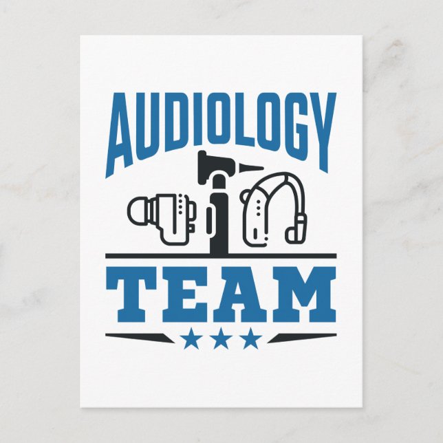 Cartão Postal Audiologista do Funcionarios da Equipe de Audiolog (Frente)