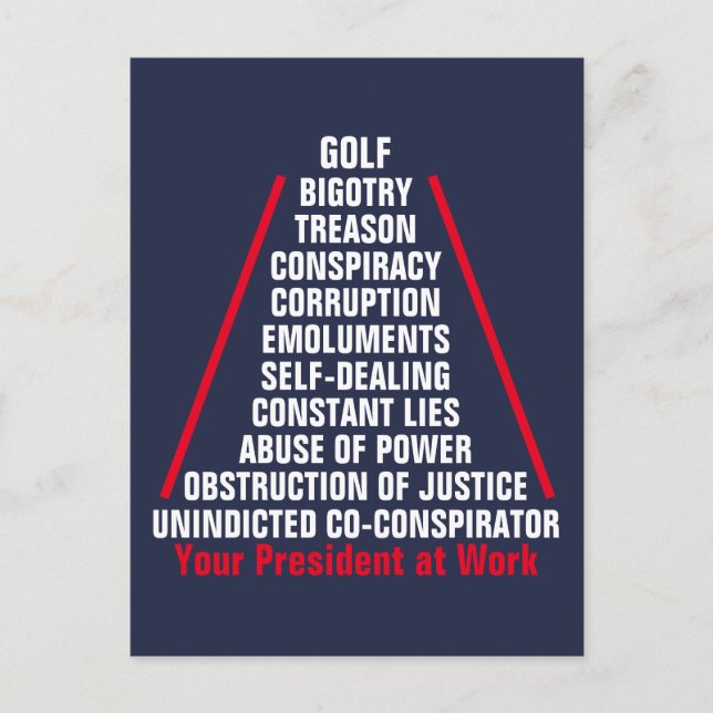 Cartão Postal Aug. Trump de Obstrução de corrupção de colusão de (Frente)