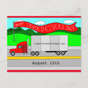 Cartão Postal August 12 é o Dia Nacional dos Motoristas de Camin