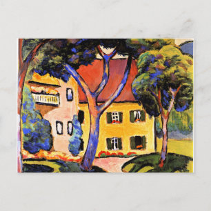 Cartão Postal August Macke art, House in a Landscape