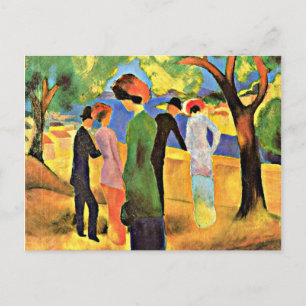 Cartão Postal August Macke art: Mulher em uma Jaqueta Verde