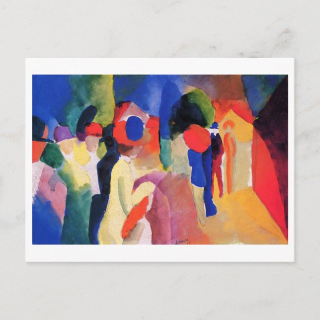 Cartão Postal August Macke - Com Jaqueta Amarela 1913 Watercolor (Frente)