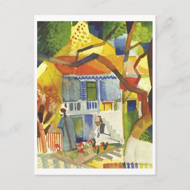 Cartão Postal August Macke - corte interna da casa de campo 1914 (Frente)