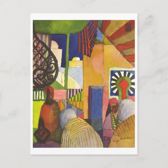 Cartão Postal August Macke - Im Basar - 1914 No Bazar (Frente)