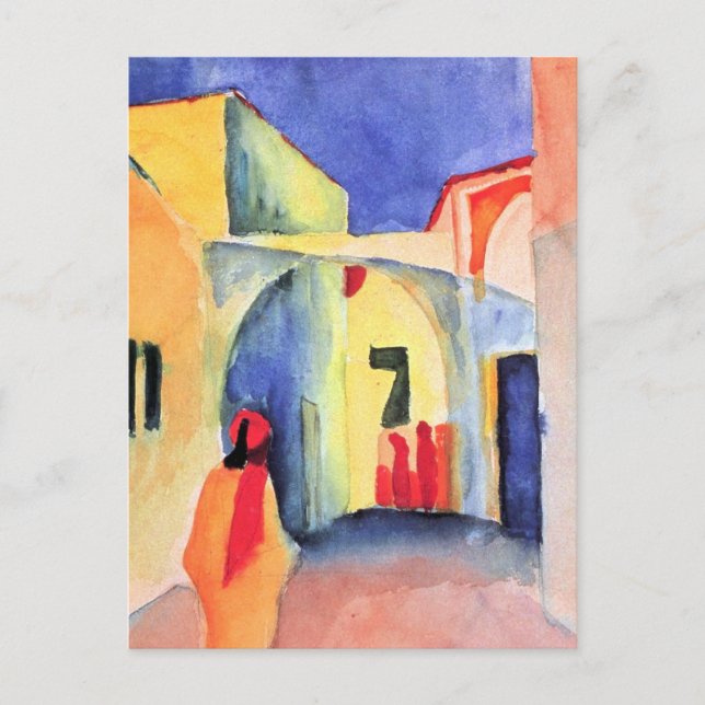 Cartão Postal August Macke - Vista para uma Ruela (Frente)