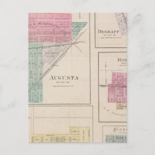 Cartão Postal Augusta, Degraff, Ottumwa e Aliceville, Kansas