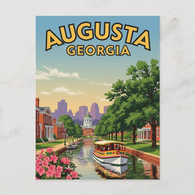 Cartão Postal Augusta Georgia Viagem (Frente)