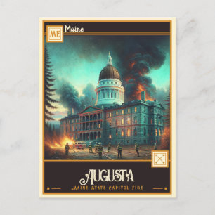 Cartão Postal Augusta, Maine Vintage