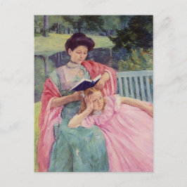 Cartão Postal Auguste Lendo Para a Filha por Mary Cassatt 